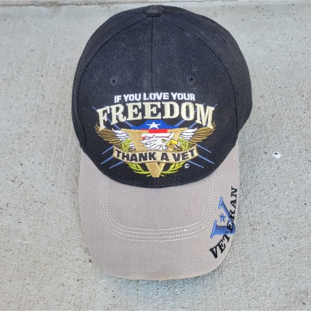 Patriotic Veteran American USA Baseball Hat OS